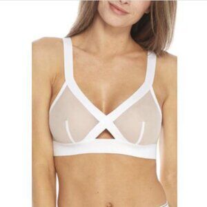 Dkny Sheer Triangle Cup Bralette White M NWT